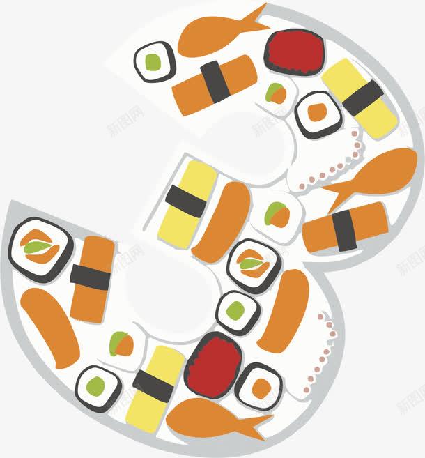 卡通美食創(chuàng)意數(shù)字3高清素材 點亮網(wǎng)頁與電商設(shè)計的活力元素